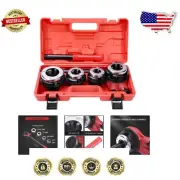 Lightweight Pipe Threader Set with 4 Durable Dies - Ideal for All Pipe Materials