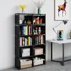 6-Tier Portable Bookshelf - 10 Cube Organizer, Fabric Back, Ideal for Any Room