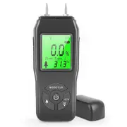 Digital Moisture Meter, Water Leak Detector, Moisture Tester, Pin Type, Backlit LCD Display,Wood Humidity Tester black