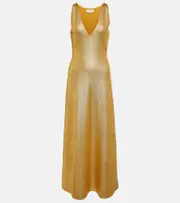 [Gabriela Hearst] Gabriela Hearst Melitta wool maxi dress AU 16 gold