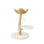 Modern Cat Tree with Solid Wood Kitten Scratching Tower and Activity Center