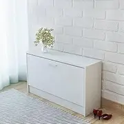 VRAXO Shoe Storage Bench White 80x24x45 cm -13.15KG,243050