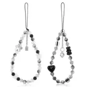 2 Pcs Beaded Phone Charm, Butterfly Beaded Camera Wrist Strap Cute Phone