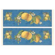Lemon Wrap with Blue Background Mug Wrap Overglaze Waterslide Ceramic Decal