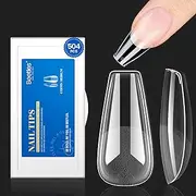 Beetles Gel Nail Tips 504Pcs Coffin Medium Easy Extension Pre-Shaped Half Matte Press on Full Cover False Nails for Gel Art Polish