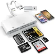 Memory Card Reader 5-in-3 Lightning-Type C-USB A Three Connector to SD/TF/CF/M