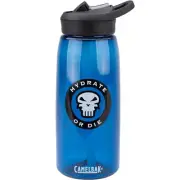 CamelBak Eddy+ 32 oz Water Bottle Hydrate Or Die Skull Tritan Renew, Oxford Blue