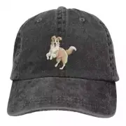 Washed Men's Baseball Cap Gold Border Collie Trucker Snapback Caps Dad Hat