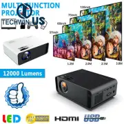 Android HD 4K 3D 1080P LED Projector WIFI Bluetooth Home Theater Cinema 12000LM