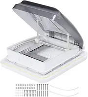 RV Skylight Window Vent Aluminum Alloy Frame LED Warm Light for RV