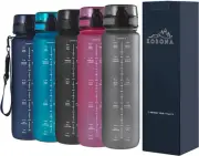 KOBONA 1L Motivational Smart Water Bottle with Time Marking Hydration Tracking R