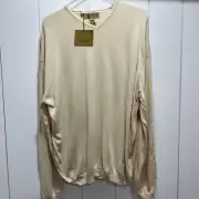 Tricots St Raphael Sweater Size XL V Neck Made In Italy Cream Pullover NWT