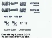 Decals by Lucas Blast from the Past 62 Pontiac NS/S Larry Quinn decal
