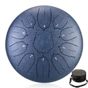 Steel Tongue Drum 11 Notes Percussion Instrument - 25 cm (Navy)