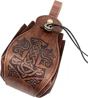 [generic] Leather Pouch Medieval - Leather Pouch for Men | Portable Drawstring Purse, Vintage Belt Pouch Dice Bag for Halloween