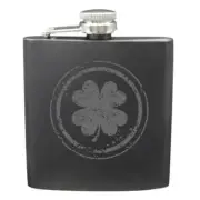 Irish Shamrock Shot & 6 Ounce Flask Set