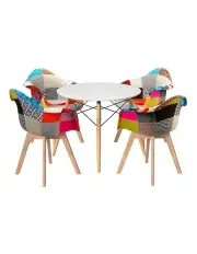 [Artiss] Dining Table and 4 Chairs Set in Multi