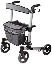 Walker Folding Rollator Compact Rolling Walker with Seat and Bag,Lockable Brakes Foldable Mobility Aid Walker Applicable to Elderly Mobility Impediment Little Surprise