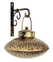 Antique Golden Finish Degchi Style Dhoop Dani Pot and Tealight Candle Holder