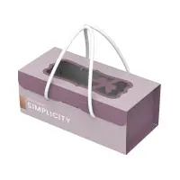 在飛比找蝦皮購物優惠-手提瑞士捲盒(含襯) 簡約系-紫藕金 瑞士捲盒 蛋糕盒 生乳