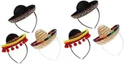 [Generic] Festical Straw Hat Mini Sombrero Hats for Bottles Crazy Hat Cowboy Hat for Women Men Hats Cap Cowgirl Hat Pink Cowboy Hat Funny Hat Cat Party Hat Top Hat Funny Crab
