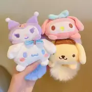 Plush Scrunchie Elastic Sanrio Melody Kuromi Hello Kitty Cinnamoroll Hair Ties