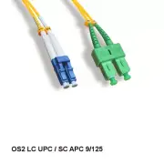 LOT10 2 Meter LC UPC/ SC APC OS2 9 /125 Duplex Single-Mode Fiber Optic Cable