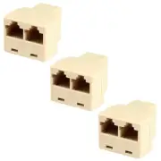 3x 2 Way 6P4C RJ11 Telephone Phone Line Modular Jack Splitter Female T Adapter