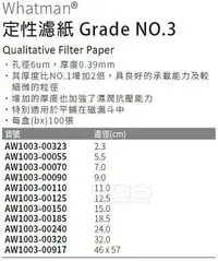 在飛比找樂天市場購物網優惠-《Whatman®》定性濾紙 Grade NO.3 Qual