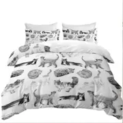 Black and White Cats Quilt Cover