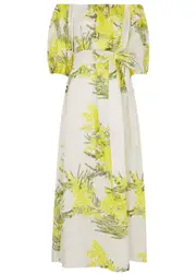 Bernadette Zaza Floral-print Linen Maxi Dress - White - 12 12