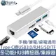 UniSync Type-C轉USB3.0/RJ45/SD/TF多功能HUB轉接器/集線器 銀