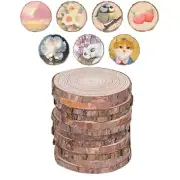 12Pcs Natural Wood Slices 4.7-5.1 Inch Unfinished Wood Circles Round Wood Dis...