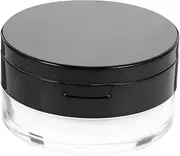 KAILIKETIY Portable Loose Case with Mirror and Puff Black Makeup Container for Daily Use Durable Design for Easy Carrying for Storing Makeup and Puff