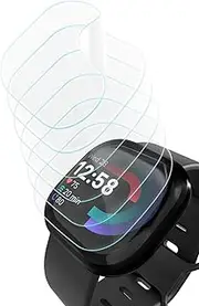 [Yaekea] 6 Pack Screen Protectors for Fitbit Sense/Sense 2/Versa 3/Versa 4 Smartwatch, Self-Healing Flexible TPU Film, Anti-Scratch HD Clear Soft Screen Protective Film