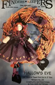 Vintage Craft Pattern: Hallow's Eve Doll & Bat - Finders Keepers, Pegi White