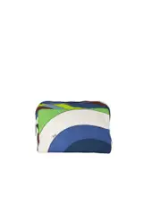 abstract-print make up bag One size Blue