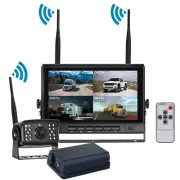 7" Quad DVR Monitor Digital Wireless Reversing Camera Caravan Magnetic Battery