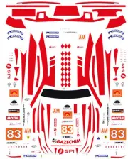 #83 Ferrari 458 JMB Racing 2012 1/64th Scale Waterslide Decals