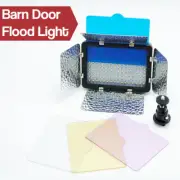 Lusana Studio LED Flood Light Panel W/ Barn Doors Gel Filters & Cold Shoe Mount