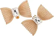 [NOLITOY] 2pcs Rhinestone Bow Shoe Clips Elegant Detachable High Heel Accessories Sparkling Decorative Buckles for Weddings Parties Special Occasions Chic Footwear Enhancements