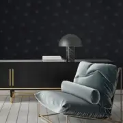 Vanitas Medusa Black Textured Baroque Wallpaper