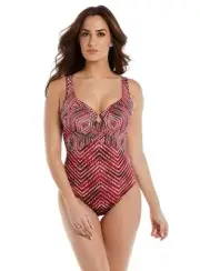 Miraclesuit Babylon Crisscross Escape One-Piece Swimsuit L77827 Womens Size 10