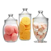 - Adore - Acrylic Apothecary Jars (3-Piece Set), Plastic Jars with Lids, Bath...
