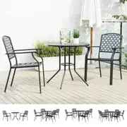 Stackable Garden Chair Set Outdoor Chair Anthracite Powder-coated Steel vidaXL