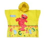Rain Poncho Slicker Age 3+ Girl Boy Sesame Street Elmo Yellow ABC 123 NIP