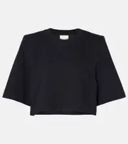 [Isabel Marant] Isabel Marant Zaely cropped cotton jersey T-shirt AU 14 black