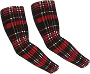 [FHEDVBN] Red and black plaid Arm Sleeves Compression Arm Covers for Men Women Outdoor Sun Sleeves Cooling Sports Sleeve, Black
