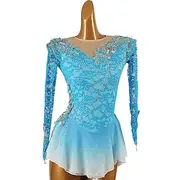 Figure Skating Dress Women's Girls' Ice Skating Dress Outfits Violet Black White Patchwork Mesh Spandex Lace High Elasticity Competition Skating Wear Handmade