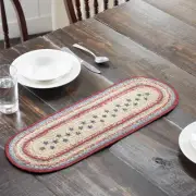 Americana 8"x24" Stars Table Runner White Day Kitchen Table Decor VHC Brands
